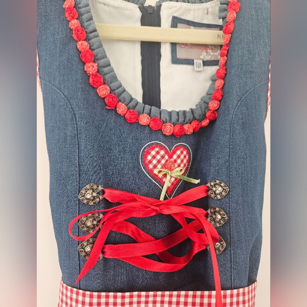 German Style Traditional Dress, Dirndl, Girls Dress 134/140 Cm - Picture 3 of 4